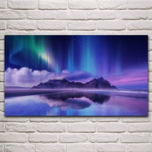 Sanctuary mountains polar nature landscape lake reflection living room decoration home wall art decor fabric posters KM126