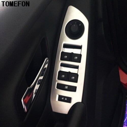 TOMEFON 4pcs For Chevrolet Trax 2014 2015 ABS Chrome Interior Auto Covers Inner Side Door Armrest Cover Trim Car Accessories