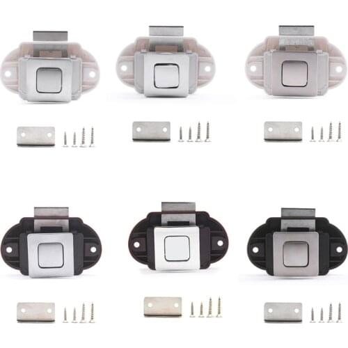 Push Button Latch Rv Push Lock Zinc Alloy&ABS Cabinet Locks for Rv Yachts Motorhome Camper Drawer Hidden Button Lock
