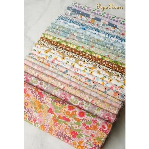 ZENGIA 140CMx50CM floral Poplin cotton fabric for summer apparel dress patchwork fabric for hair bow sewing tissue cotton cloth