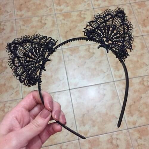 Girls Sexy Lace Cat Ears Headband Wedding Photography Portrait Style Headbands Hair Accessories for Women