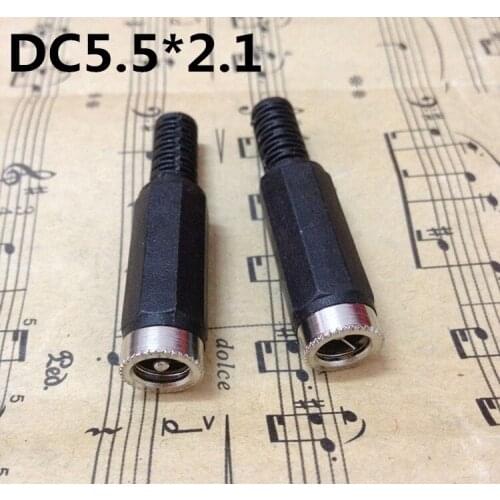 200 Pcs 5.5x2.1mm 5.5*2.1 mm DC Power Cable Female Plug Connect Socket DC Power black