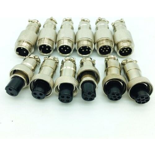 1Set GX12 2pin 3pin 4pin 5pin 6pin 7Pin Male & Female Circular 12mm Metal Aviation Connector Butt Joint Aviation Plug Socket