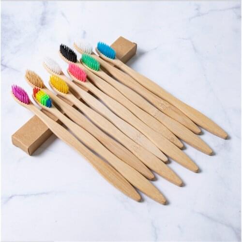 3PCSEnvironmentally Wood Toothbrush Bamboo ToothBrush Bamboo Fibre Wooden Handle Tooth brush teeth whitening