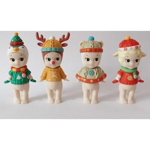 4pcs/ a lot Bake Scene Party Themed Christmas Doll Cake Decorations Mini Figure Toys