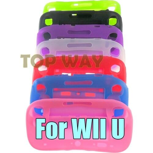 6pcs Soft Silicone Rubber Full Body Protector For Wii U Gel Case shell Cover Skin Shell for WiiU Gamepad Controller