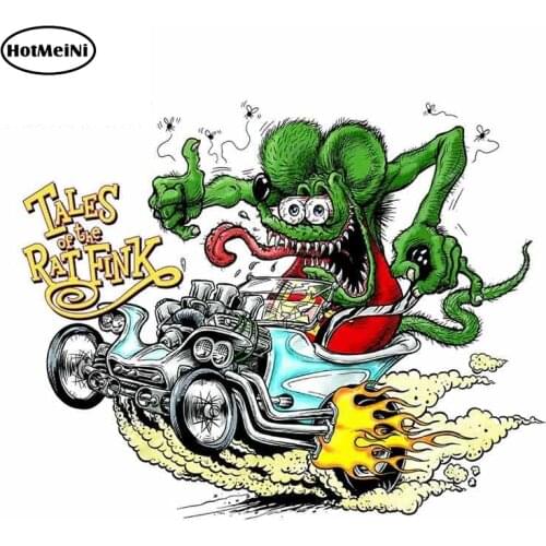 HotMeiNi 13cm x 10.6cm Cartoon Car Sticker FOR RAT FINK Vinyl Decal Anime Car Styling Waterproof Window Accessories