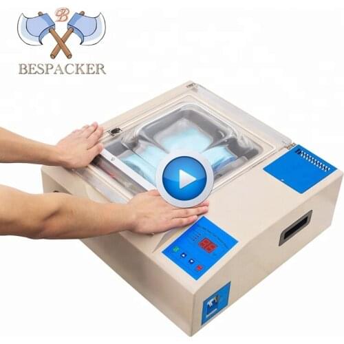 Bespacker DZ-240B peanut beef meat fish seeds tabletop double industrial chamber food vacuum sealing sealer packing machine