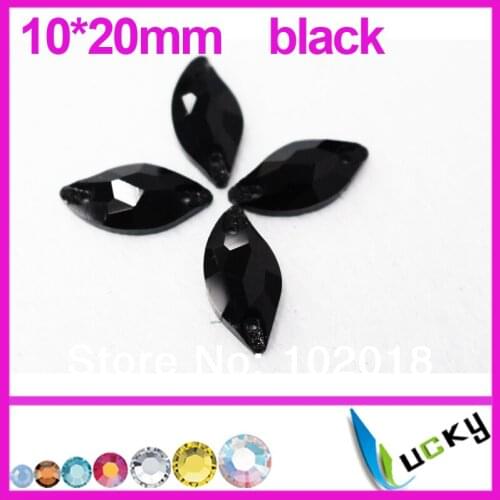 Freeshipping!!112pcs 3073# 10*20mm Mermaid shape sew-on rhinestone black color crystal beads for sewing wedding dress