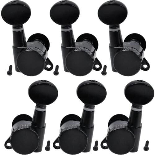 Guita Locking Tuner 3L3R Black Tuning Pegs Machine Heads 18:1 for Electric Acoustic Guitar