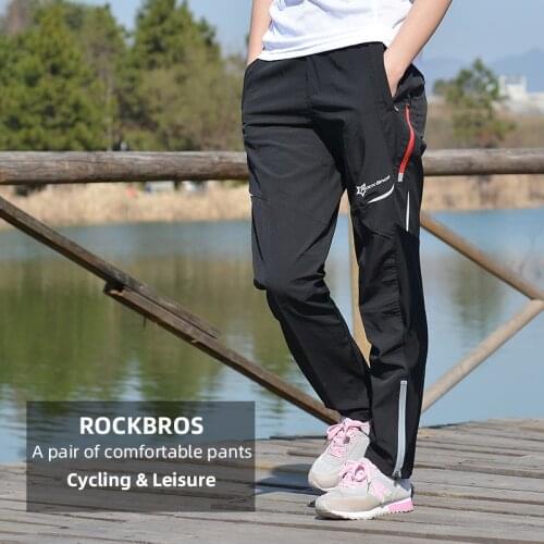 ROCKBROS Men Women Windproof Breathable Cycling Bicycle Pants Bike Sport Pants Riding Running Hiking Fishing Fitness Trousers