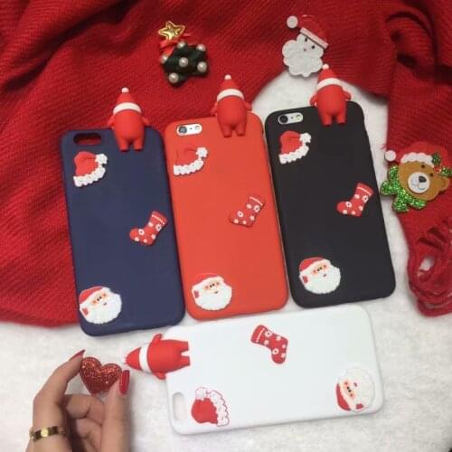 Merry Christmas 3D Elk Cartoon Case For Xiaomi Redmi S2 Y2 Note 4X 5A 5 4A Santa Claus Candy Color Silicone Soft TPU Case Cover