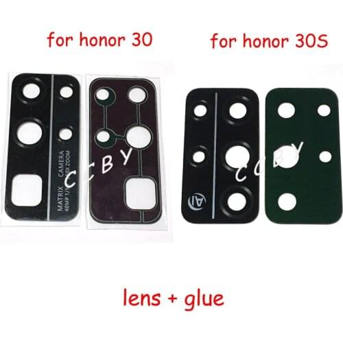 10PCS Rear Back Camera Glass Lens Cover For Huawei Honor 30 Pro 30S with Ahesive Sticker Replacement Parts