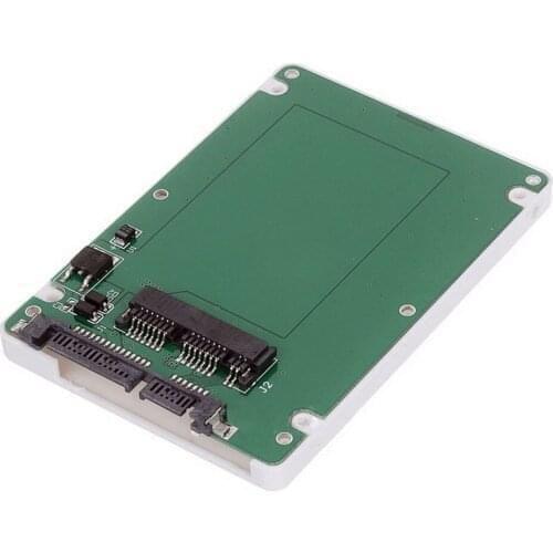 Jimier White Color 7mm Height 1.8" Micro SATA 16pin SSD to 2.5" SATA 7+15 22pin Hard Disk Case Enclosure
