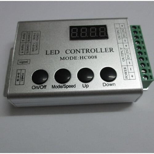 DC5-24V HC008 Digital RGB RF LED Controller Pixel Dimmer 133 Programs Built-in,Max 1024Pixels Support UCS1903 WS2811 WS2812 etc