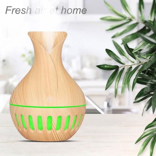 Usb Electric Air Humidifier Mini Wood Grain Aroma Diffuser Essential Oil Aromatherapy Cool Mist Maker With Led Use For Home#dg4
