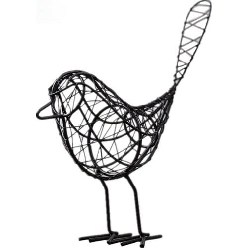 Iron Bird Figurines Nordic Abstract Statue Miniatures Animal Home Decoration Accessories Interior Living Room Desk Decor Bird