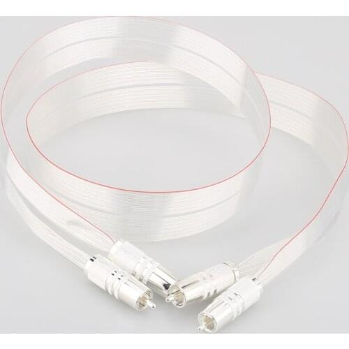 HiFi SR-02 RCA interconnect cable with silver plated RCA PLUG CABLE Red Draw