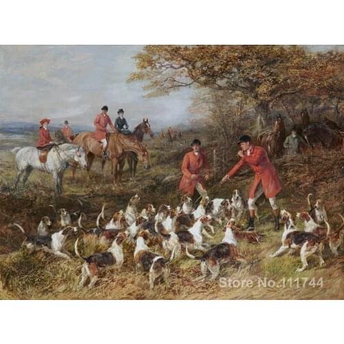 Dogs paintings by Heywood Hardy Hunters and hounds Landscape art High quality Hand painted
