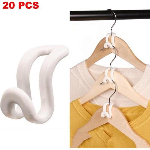 20 Pcs Connect Hooks For Hanger Wardrobe Closet Organizer Connect Hooks Rails Storage Hook Clothes Organzier Linking Hooks