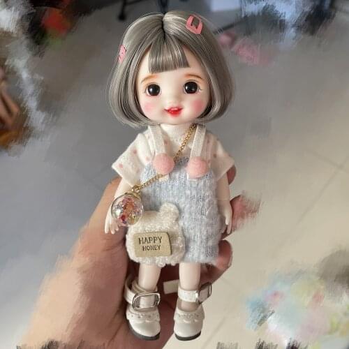 16cm Cute Blyth Doll Joint Body Fashion BJD Dolls Toys with Dress Shoes Wig Make Up Gifts for Girl