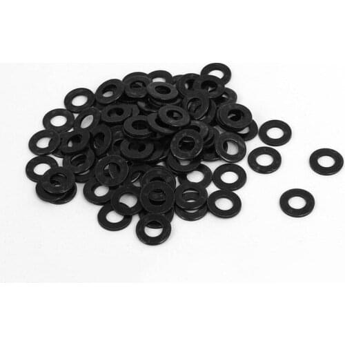 M5 X 10Mm X 1Mm Black Nylon Flat Washers Gaskets Spacers 100PCS