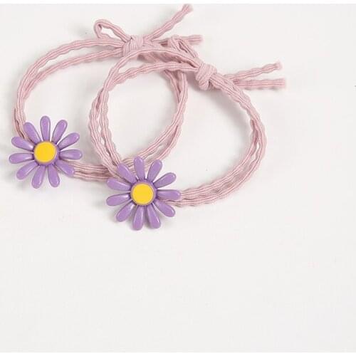 Lovely Daisy Elastic Hair Bands Ins Fashion Women Hair Bun Holder Ponytail Rope Flower Head Ties Hair Accessories for Girls