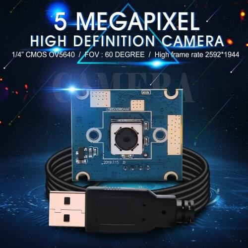 Mini 30X25mm usb camera board autofocus 5MP 2592X1944 OV5640 oem usb micro camera module with 60 degree Auto Focus HD Lens