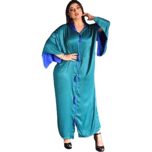 Muslim Fashion Women Dubai Hooded Dresses Tassel Flannel Abaya Kimono Luxury Plus Size Boubou Islamic Clothing Turkish Kaftan