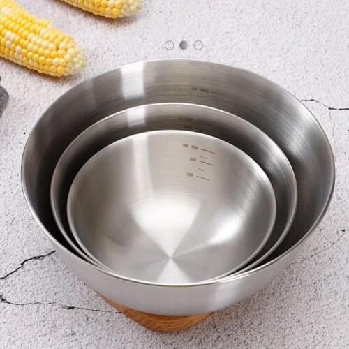 304 Stainless Steel Mixing Bowls Nesting Storage Bowls Set Kitchen Salad Bowls Cooking Bowl Baking Accessory with Scale