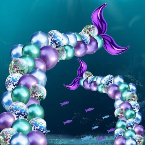 Girl party decoration fishtail balloon set birthday party decoration helium balloon globos childrens day gift