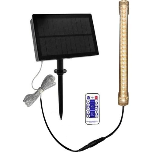 Gylbab Solar Led Tube Night Light Wall 12Leds Wedge Outdoor Indoor Waterproof Balcony Corridor Garage Lamps With Remote Control