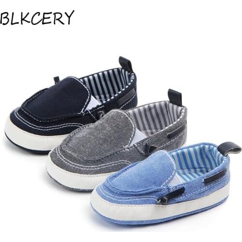 New Arrival Handsome Newborn Baby Loafers Baby Shoes for Boy Canvas Soft Cotton Soled First Walkers Infant Toddlers Prewalker