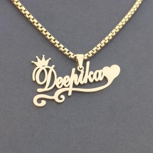 Personalized Butterfly Name Pendant Necklace For Women Jewelry Stainless Steel Custom Crown Heart Letter Choker Necklaces