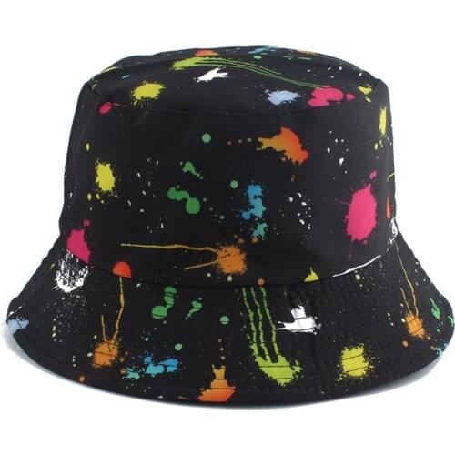 2021 Graffiti Harajuku Bucket Hat Reversible Fisherman Hat Hip Hop Fishing Cap Bob Chapeau Summer Sun Hats For Women Men