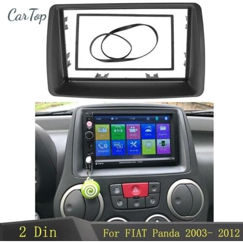 2 Din Radio Fascia For FIAT Panda 2003- 2012 Double din frame Stereo Panel Dash Mount Installation Trim Kit Frame Plate Bezel
