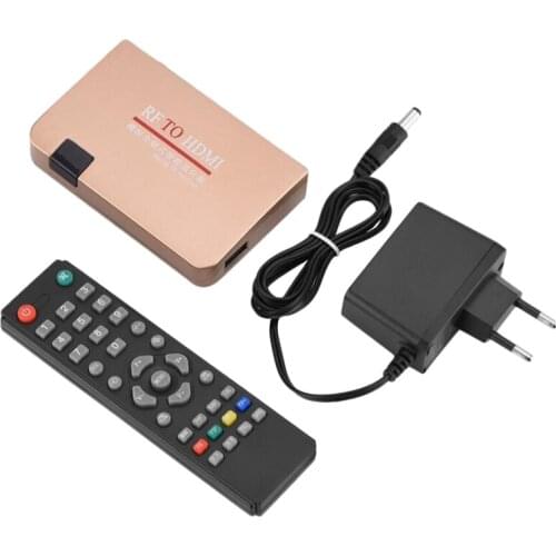 RF To HDMI Converter Adapter Analog Receiver Analog TV Box Digital Box Remote Control EU Plug