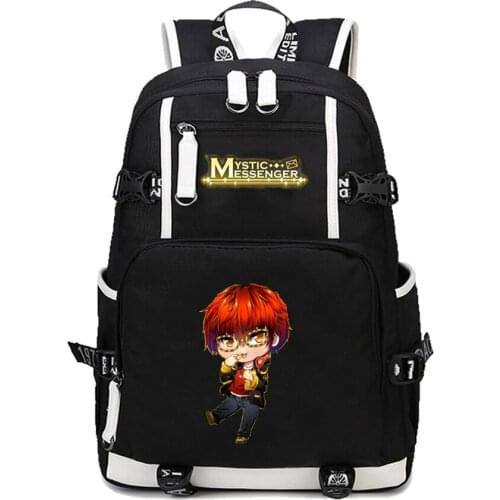 Game Mystic Messenger Backpack Cartoon School Bag Teenage Girls Boys Backpack Womens Mens Travel Bag Knapsack