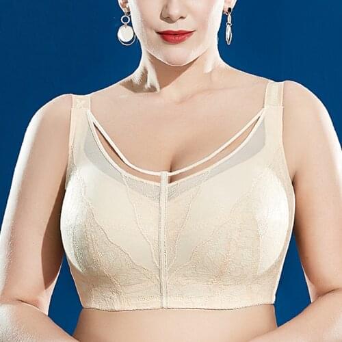 Sexy Womens Lace Sheer Wire Free Minimizer Bra Full Coverage Non-Padded Underwear Plus Size Suppotive Lingerie 38 C D E F G H I