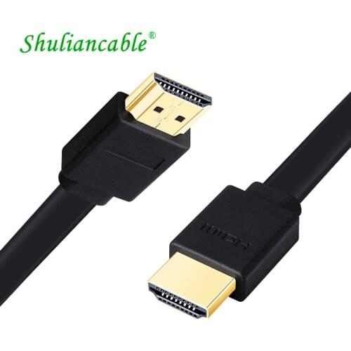 Shuliancable hdmi cable flat cable gold-plated 2.0 splitter switcher for cable Ethernet 3D 1080P for set-top box PS3 TV DVD Xbox