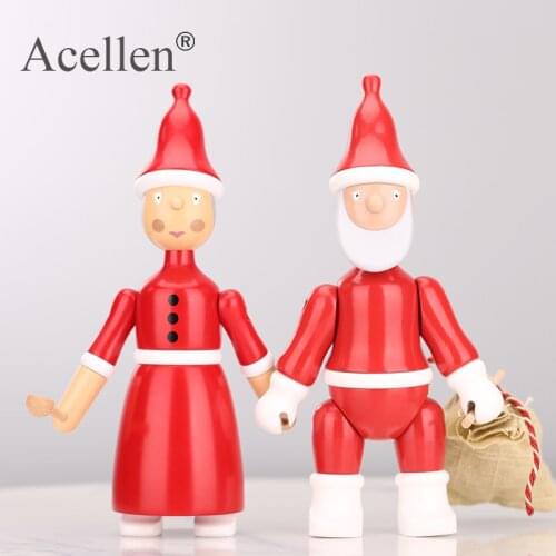 Nordic Decorative Santa Claus Wooden Figurine Kids Room Bedroom Living Room Home Decoration Accessories Ornaments Holiday Gift