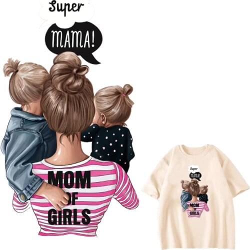 Cute Baby Patches For Clothes DIY Washable Woman T-Shirts Heat Transfer Thermal Stickers Trendy Parent-Child Iron On Appliqued