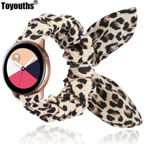 Toyouths Elastic Band for Samsung Galaxy Watch 42mm Active 2 40mm 44mm Women Fabric Replacement Strap 20mm for Gear S2 Classic