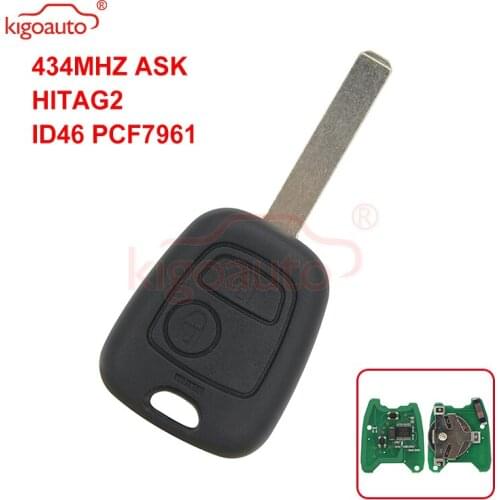 Kigoauto Smart Car Remote Key for Citroen Peugeot 2 Button 434mhz VA2 ID46 Electronic Chip On Board car key