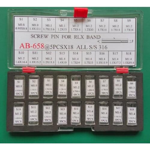 90 pcs/set Generic Screw Pins Links Watch Band Bracelet Strap Replacement Screws for Rlx Watch Band Repair Tool Parts