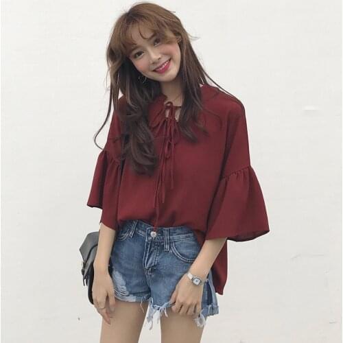 Cheap wholesale 2019 new autumn winter Hot selling womens fashion casual chiffon shirt BW50