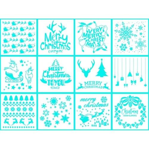 68UE Cake Painting Templates Christmas Printing Hollow Molds Fondant Impression for Wedding Birthday Party Graduation Gift