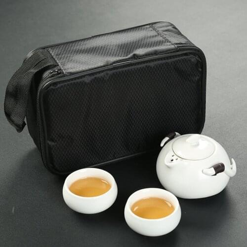 1 Teapot 2 Teacups 1bag Tea set,Beautiful and easy teapot kettle,Chinese Travel Ceramic Portable Teaset,Coffee Cup gaiwan