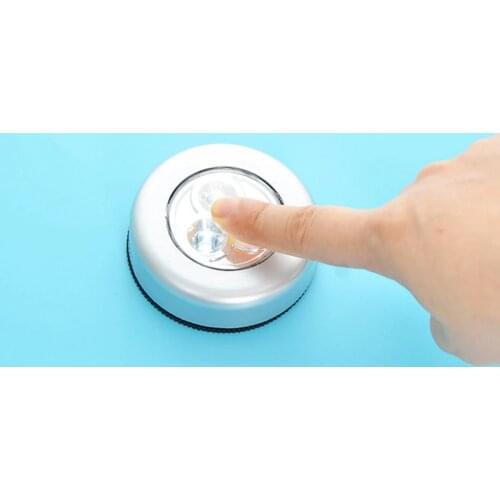 1pc Hot Stick Pat Lamp 3 LED Touch Lamp Ceiling Wall/Cabinet Light LED Night Light Sensor Battery-powered Bedside Emergency Lamp