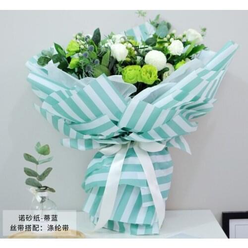 10pcs 60x60cm New Korean Vertical Stripe Flower Packing Paper Bouquet Gift Wrapping DIY Waterproof Florist Materials